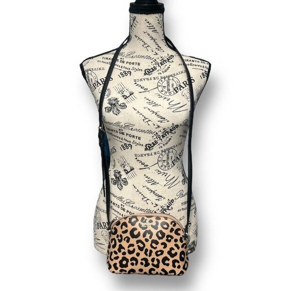 Kate Spade New York Kali Small Dome Crossbody Bag Leather Leopard Black Chic - Picture 2 of 15